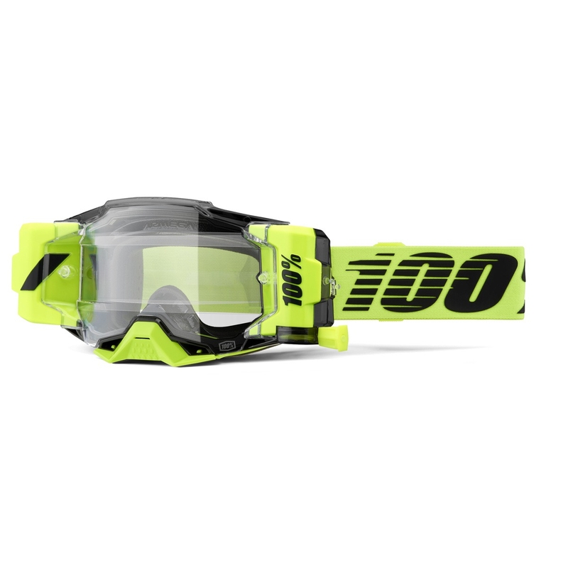 100% - USA  Armega Forecast motocross szemüveg fluo zöld (átlátszó plexi)