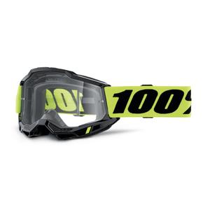 100% ACCURI 2 OTG motokrossz szemüveg fekete-fluo sárga (átlátszó plexi)