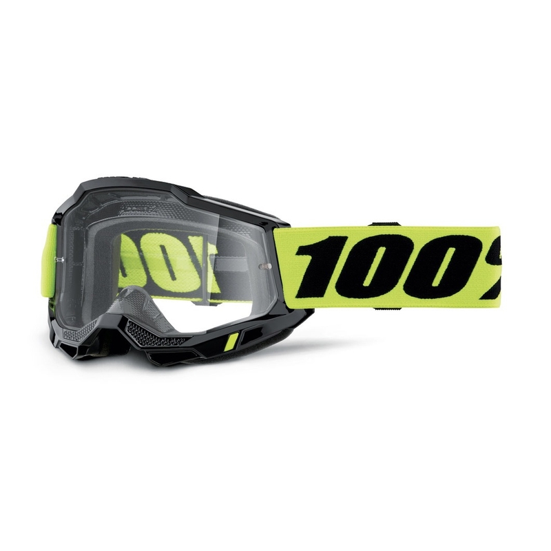 100% ACCURI 2 OTG motokrossz szemüveg fekete-fluo sárga (átlátszó plexi)