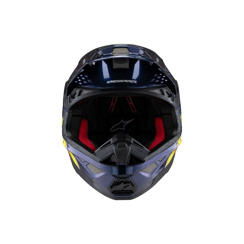 Alpinestars Supertech S-M10 TROY LEE DESIGNS kiadás motokrossz bukósisak gyöngyház kék-fluo narancssárga-sárga-piros