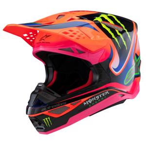 Alpinestars Supertech S-M10 HAIDEN DEEGAN kiadás 2025 motokrossz bukósisak fluo narancssárga-lila-rózsaszín-zöld