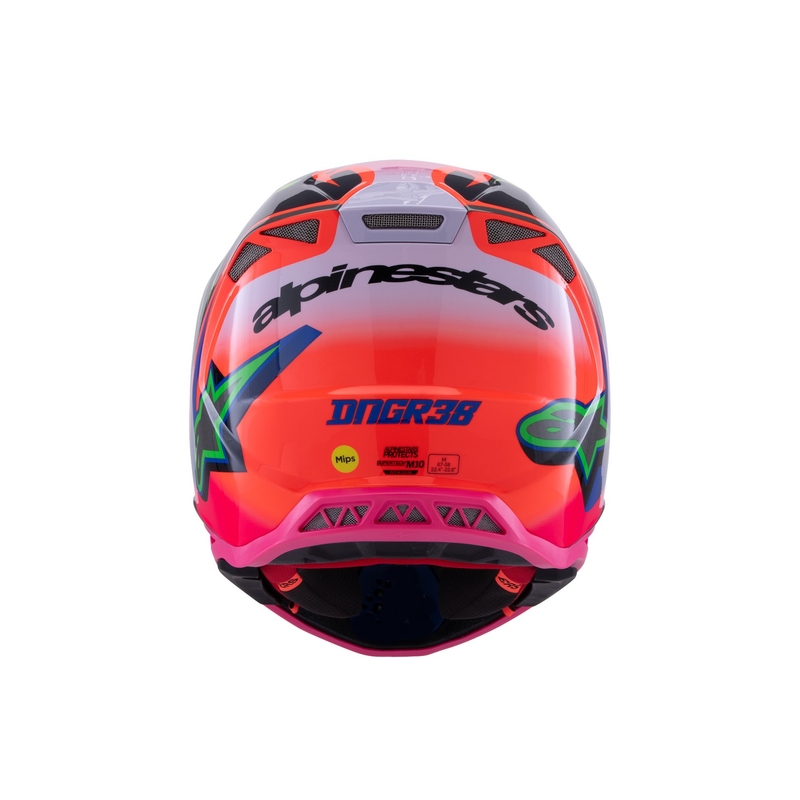 Alpinestars Supertech S-M10 HAIDEN DEEGAN edition motocross sisak fluo narancs-lila-rózsaszín-zöld