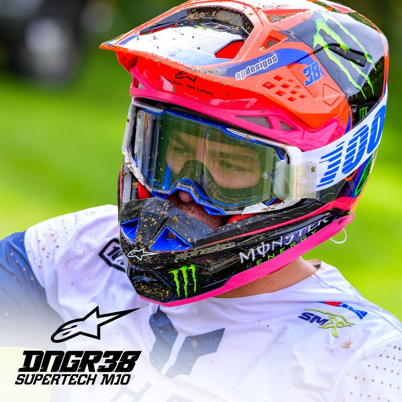 Alpinestars Supertech S-M10 HAIDEN DEEGAN edition motocross sisak fluo narancs-lila-rózsaszín-zöld