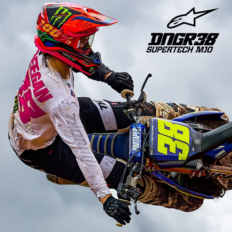 Alpinestars Supertech S-M10 HAIDEN DEEGAN edition motocross sisak fluo narancs-lila-rózsaszín-zöld