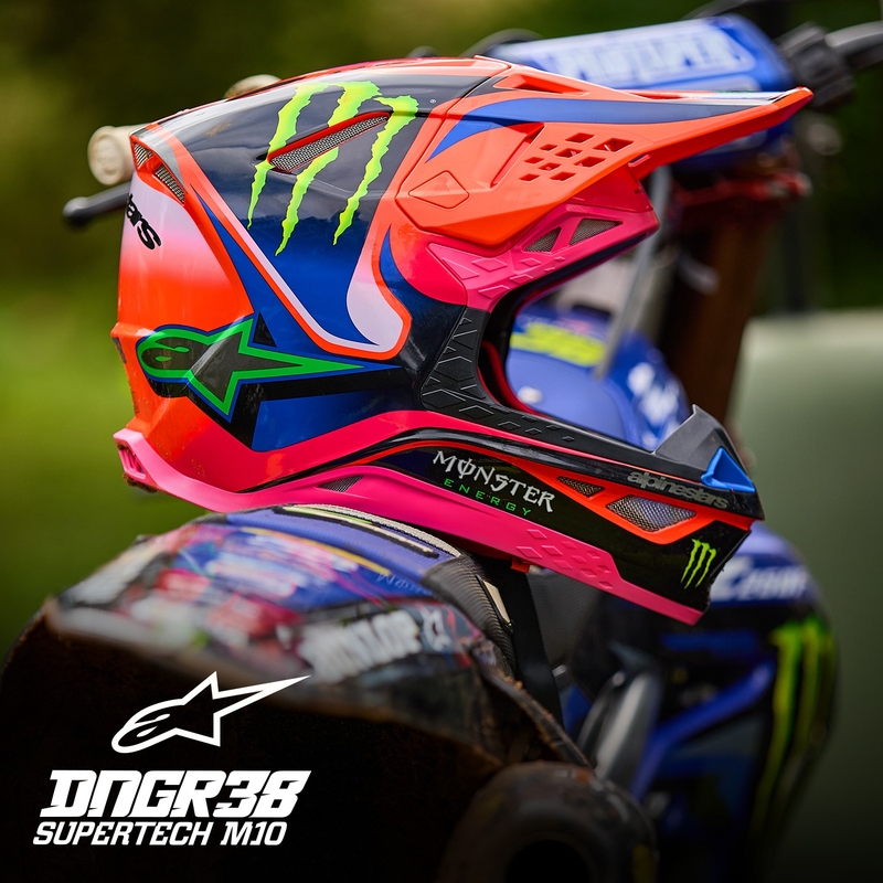 Alpinestars Supertech S-M10 HAIDEN DEEGAN edition motocross sisak fluo narancs-lila-rózsaszín-zöld
