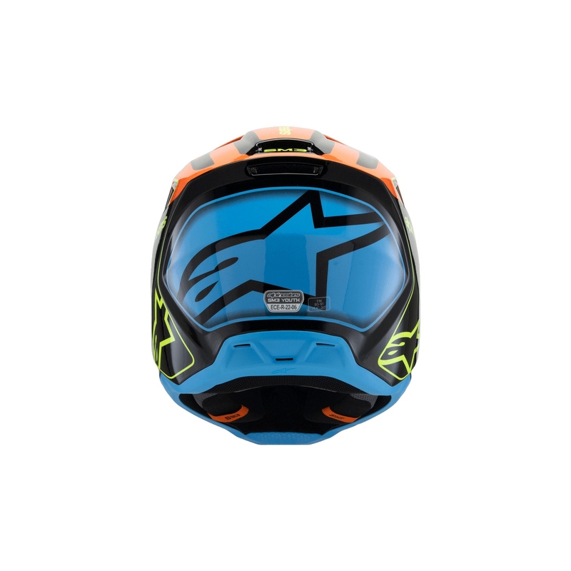 Alpinestars S-M3 FRAY gyermek motocross sisak fekete-fluoreszkáló narancs-fluoreszkáló sárga-türkiz