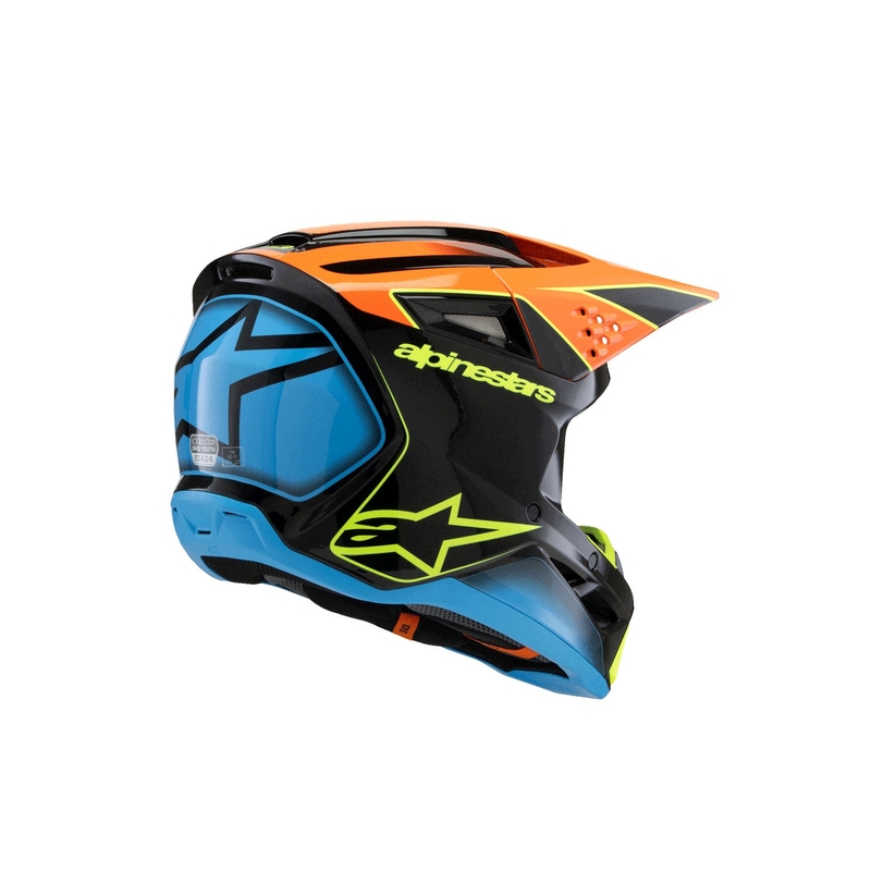 Alpinestars S-M3 FRAY gyermek motocross sisak fekete-fluoreszkáló narancs-fluoreszkáló sárga-türkiz