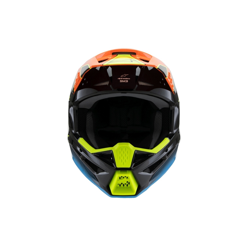 Alpinestars S-M3 FRAY gyermek motocross sisak fekete-fluoreszkáló narancs-fluoreszkáló sárga-türkiz