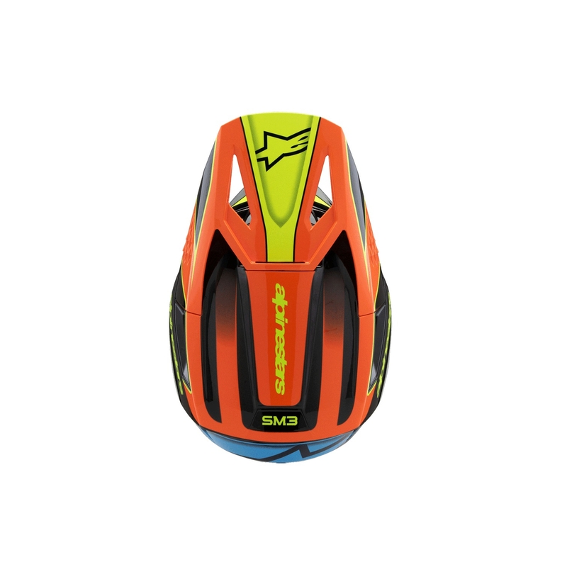 Alpinestars S-M3 FRAY gyermek motocross sisak fekete-fluoreszkáló narancs-fluoreszkáló sárga-türkiz