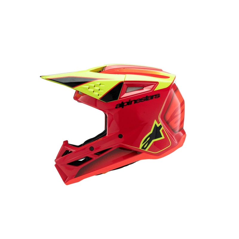 Alpinestars S-M3 FRAY gyermek motocross sisak piros-fluo sárga-fekete