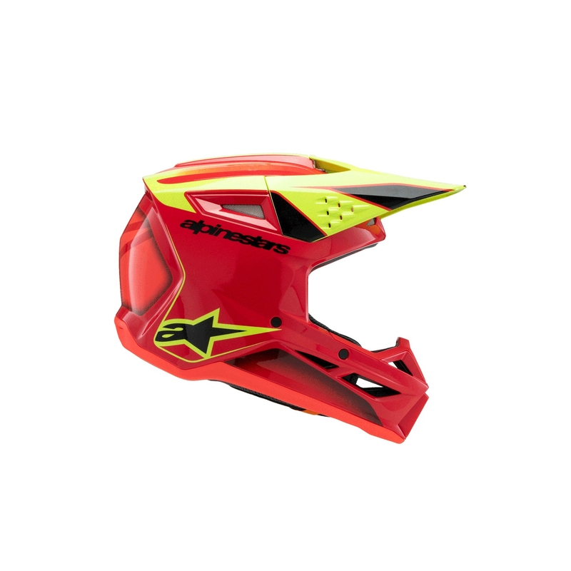 Alpinestars S-M3 FRAY gyermek motocross sisak piros-fluo sárga-fekete