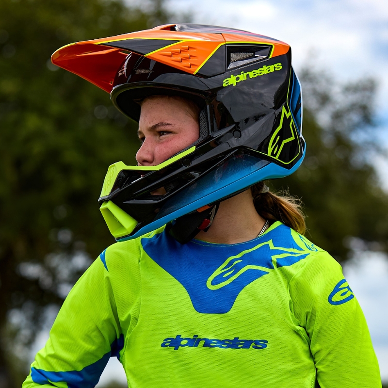 Alpinestars S-M3 FRAY gyermek motocross sisak piros-fluo sárga-fekete
