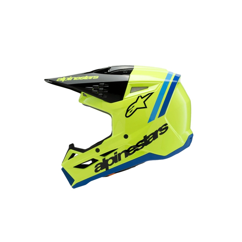 Alpinestars S-M3 RADIUM gyermek motocross sisak fluo sárga-fekete-kék