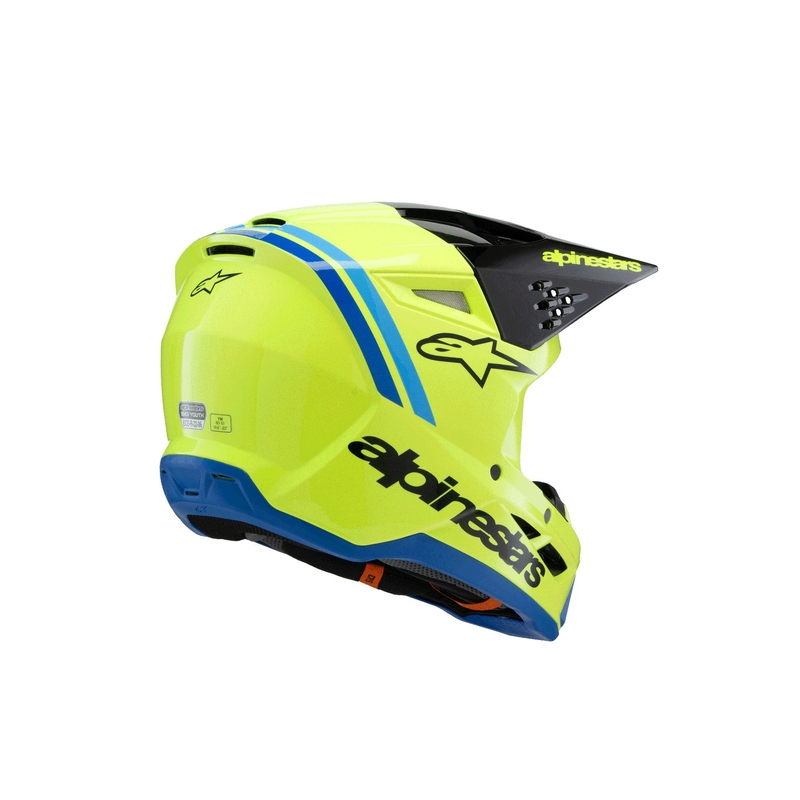 Alpinestars S-M3 RADIUM gyermek motocross sisak fluo sárga-fekete-kék