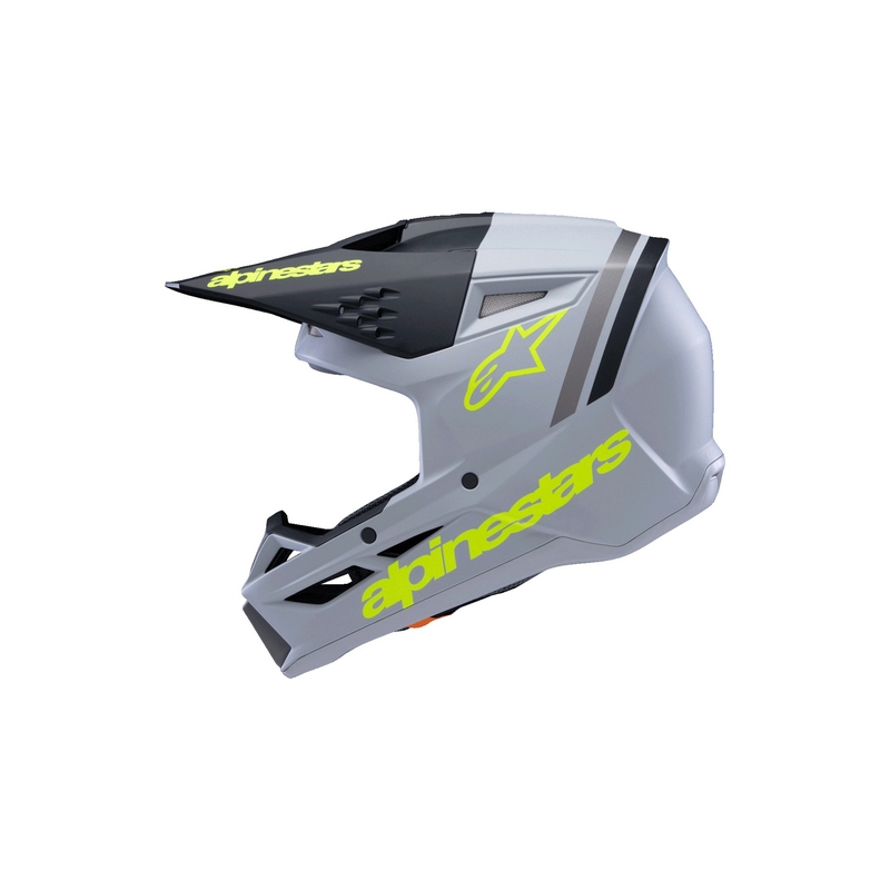 Alpinestars S-M3 RADIUM gyermek motocross sisak matt szürke-fluo sárga-fekete