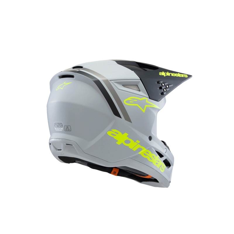 Alpinestars S-M3 RADIUM gyermek motocross sisak matt szürke-fluo sárga-fekete
