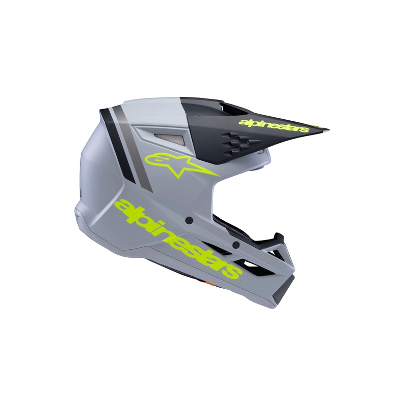 Alpinestars S-M3 RADIUM gyermek motocross sisak matt szürke-fluo sárga-fekete