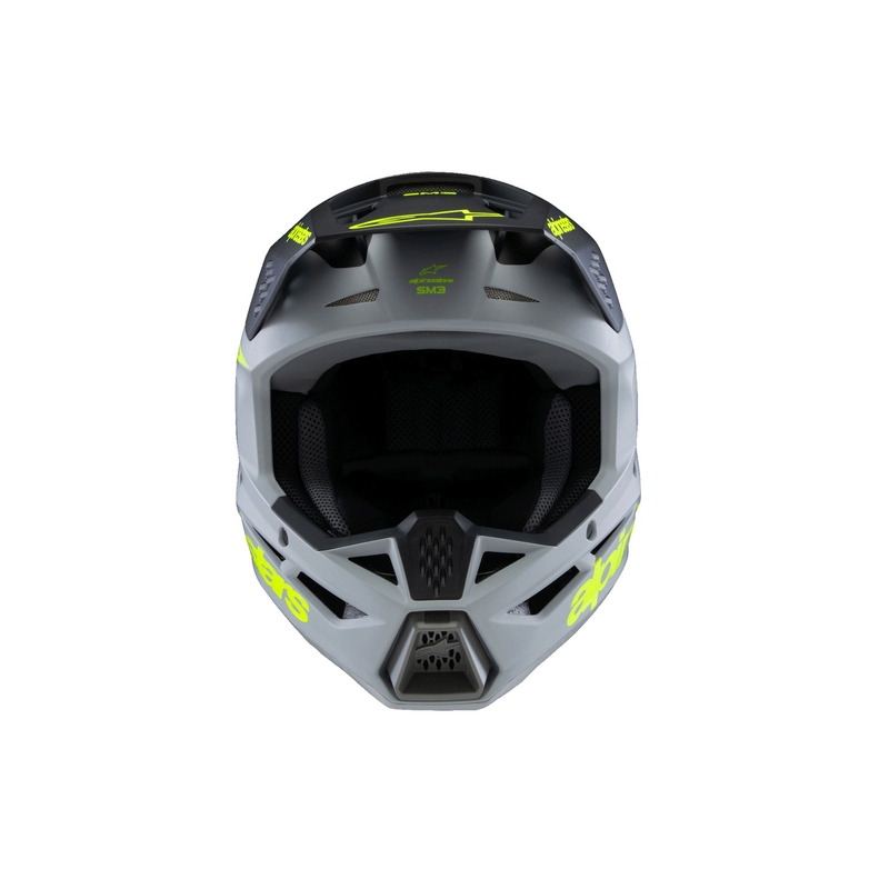 Alpinestars S-M3 RADIUM gyermek motocross sisak matt szürke-fluo sárga-fekete