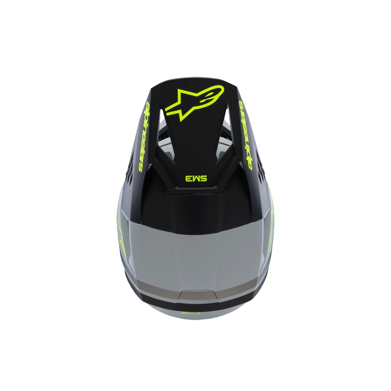 Alpinestars S-M3 RADIUM gyermek motocross sisak matt szürke-fluo sárga-fekete