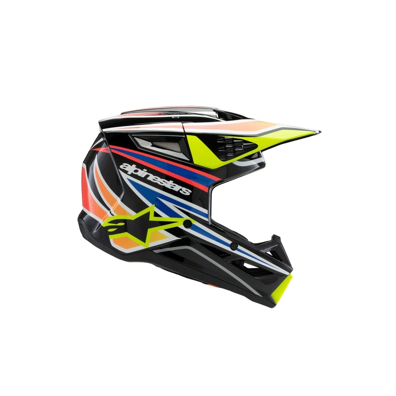 Alpinestars S-M3 WURX gyermek motocross sisak fekete-fluo sárga-kék-piros