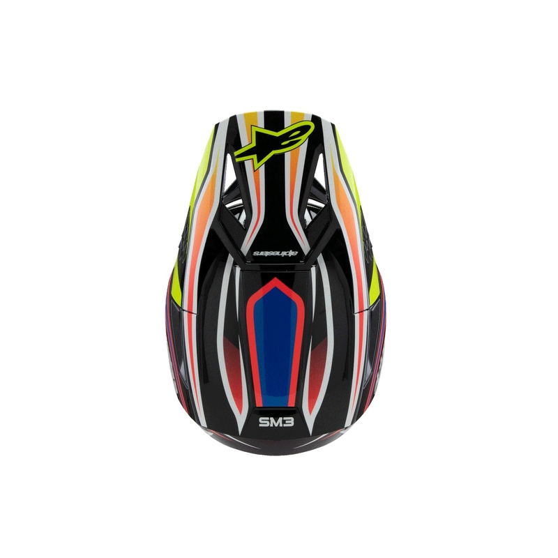 Alpinestars S-M3 WURX gyermek motocross sisak fekete-fluo sárga-kék-piros
