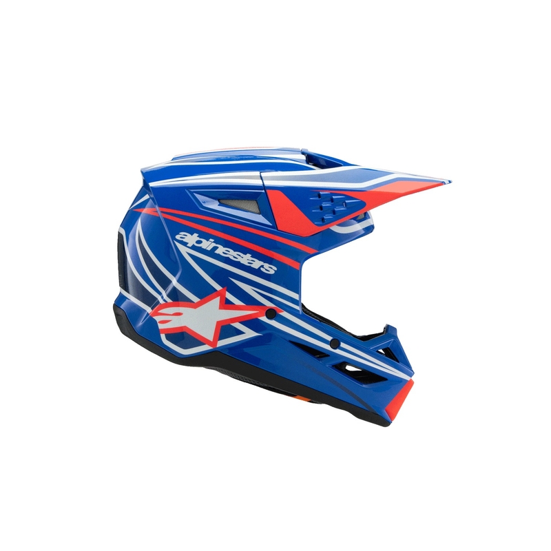 Alpinestars S-M3 WURX gyermek motocross sisak kék-piros-fehér-fekete