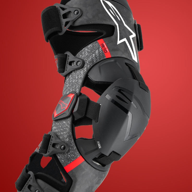 Alpinestars Supertech RK-10 Plasma térdmerevítő fekete-piros