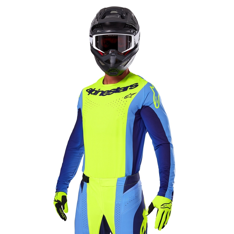 Alpinestars Techstar Melt motokrossz mez fluo sárga-kék