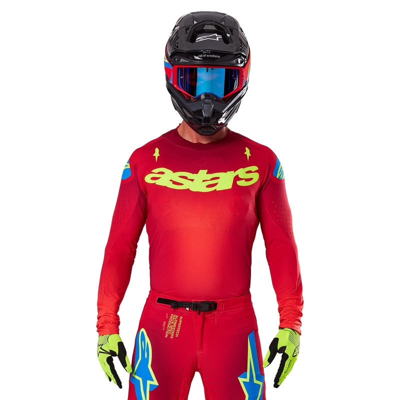 Alpinestars Supertech Maker motokrossz mez piros-fluo sárga