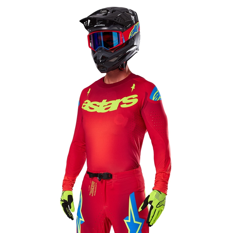 Alpinestars Supertech Maker motokrossz mez piros-fluo sárga