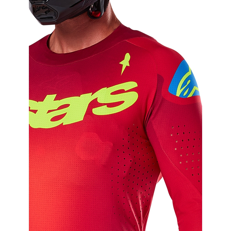 Alpinestars Supertech Maker motokrossz mez piros-fluo sárga
