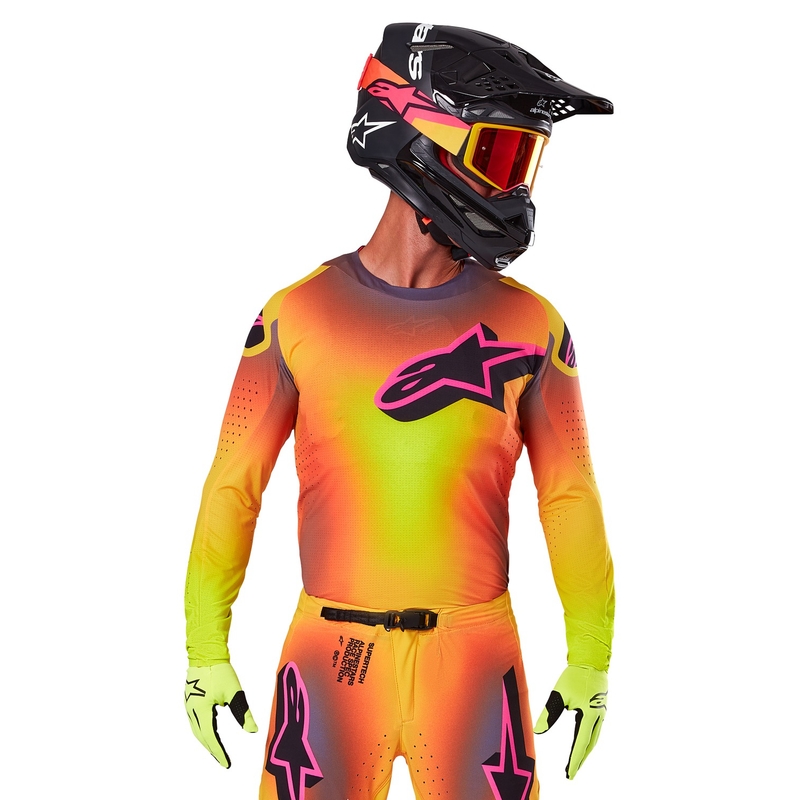 Alpinestars Supertech Lipan motokrossz mez sárga-rózsaszín