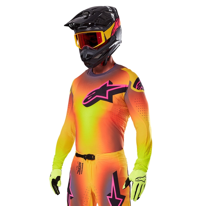 Alpinestars Supertech Lipan motokrossz mez sárga-rózsaszín