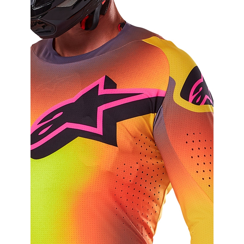 Alpinestars Supertech Lipan motokrossz mez sárga-rózsaszín