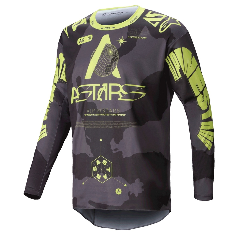 Alpinestars Racer Hollow motokrossz mez sötét camo-fluo sárga