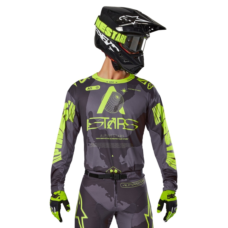 Alpinestars Racer Hollow motokrossz mez sötét camo-fluo sárga