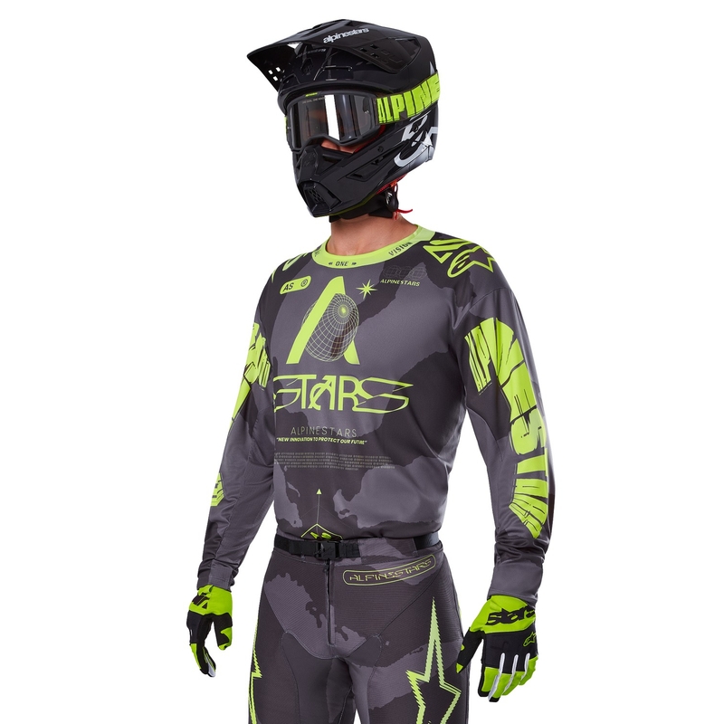 Alpinestars Racer Hollow motokrossz mez sötét camo-fluo sárga