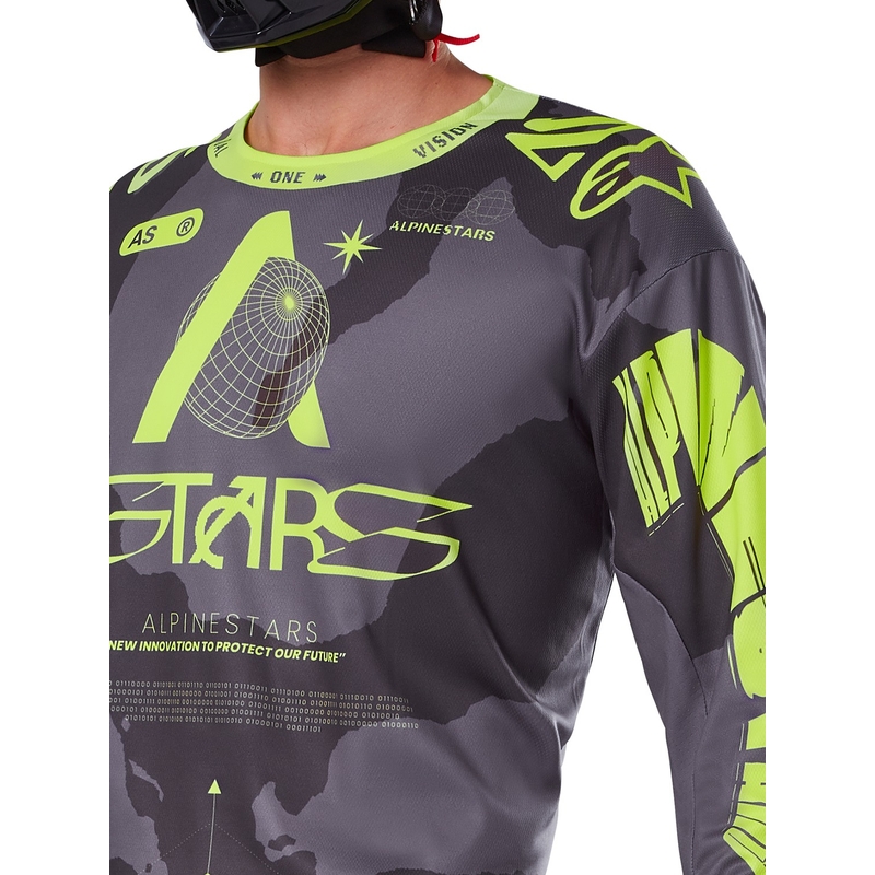 Alpinestars Racer Hollow motokrossz mez sötét camo-fluo sárga