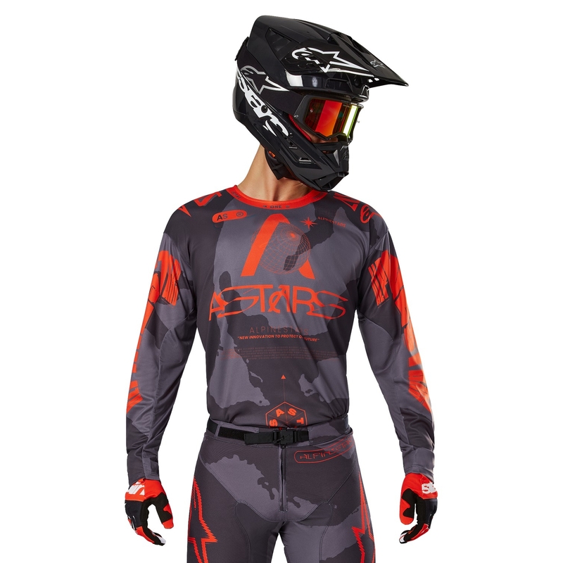 Alpinestars Racer Hollow motokrossz mez szürke camo-fluo narancssárga