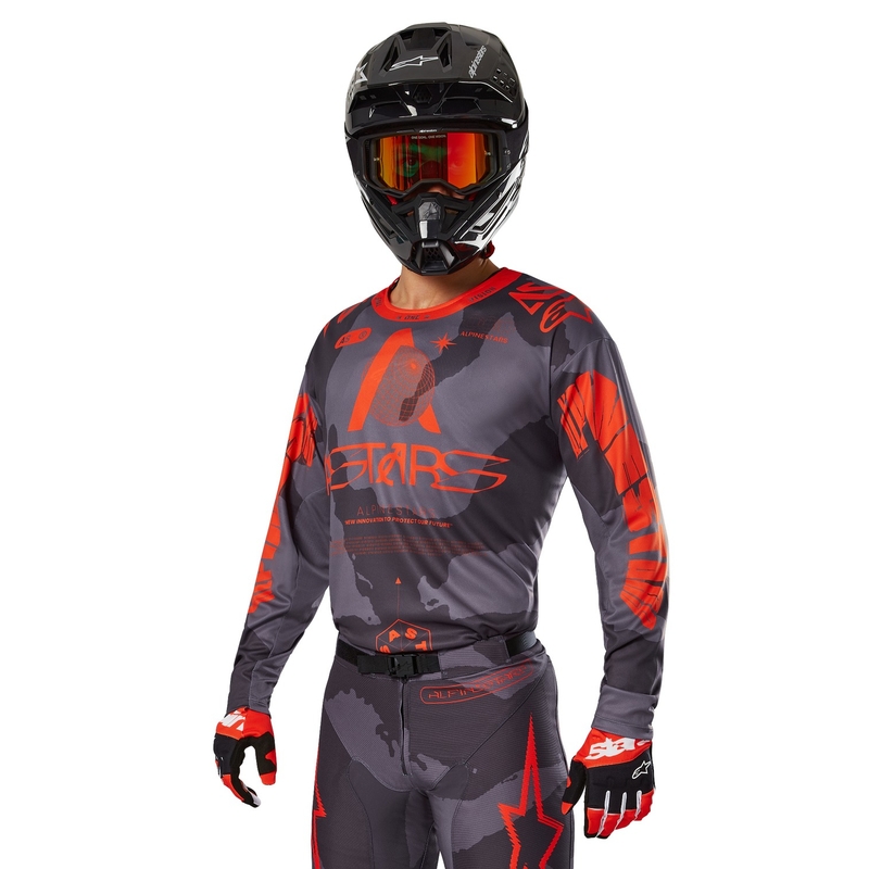 Alpinestars Racer Hollow motokrossz mez szürke camo-fluo narancssárga