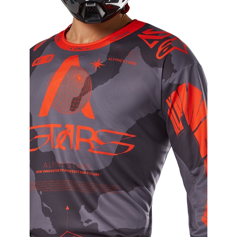 Alpinestars Racer Hollow motokrossz mez szürke camo-fluo narancssárga