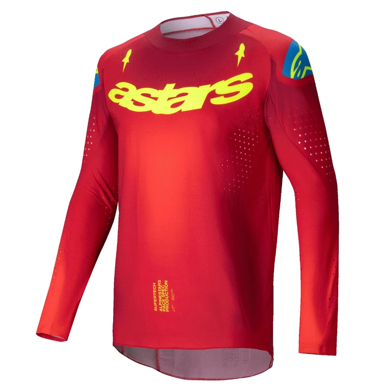 Alpinestars Supertech Maker motokrossz mez piros-fluo sárga