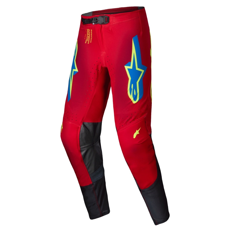 Alpinestars Supertech Maker motokrossz nadrág piros-fluo sárga