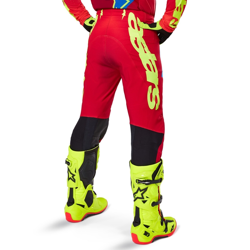 Alpinestars Supertech Maker motokrossz nadrág piros-fluo sárga