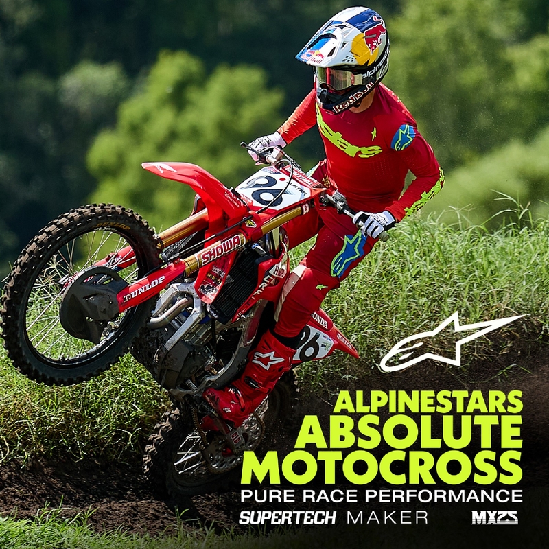 Alpinestars Supertech Maker motokrossz nadrág piros-fluo sárga