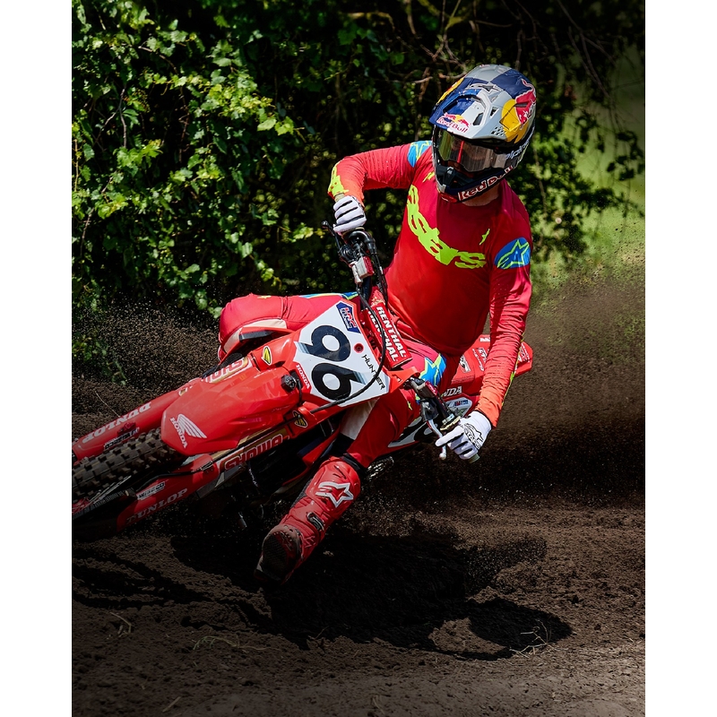 Alpinestars Supertech Maker motokrossz nadrág piros-fluo sárga