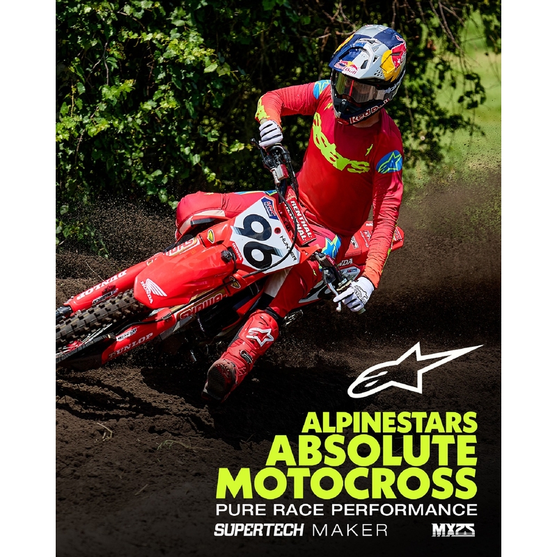 Alpinestars Supertech Maker motokrossz nadrág piros-fluo sárga