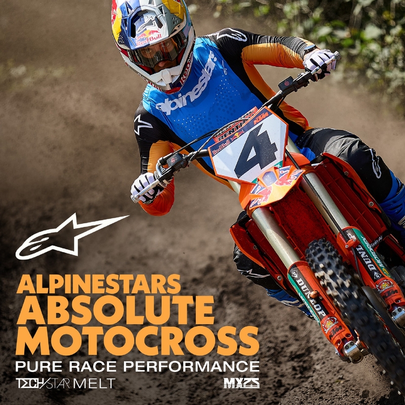 Alpinestars Techstar Melt motocross nadrág narancssárga-kék
