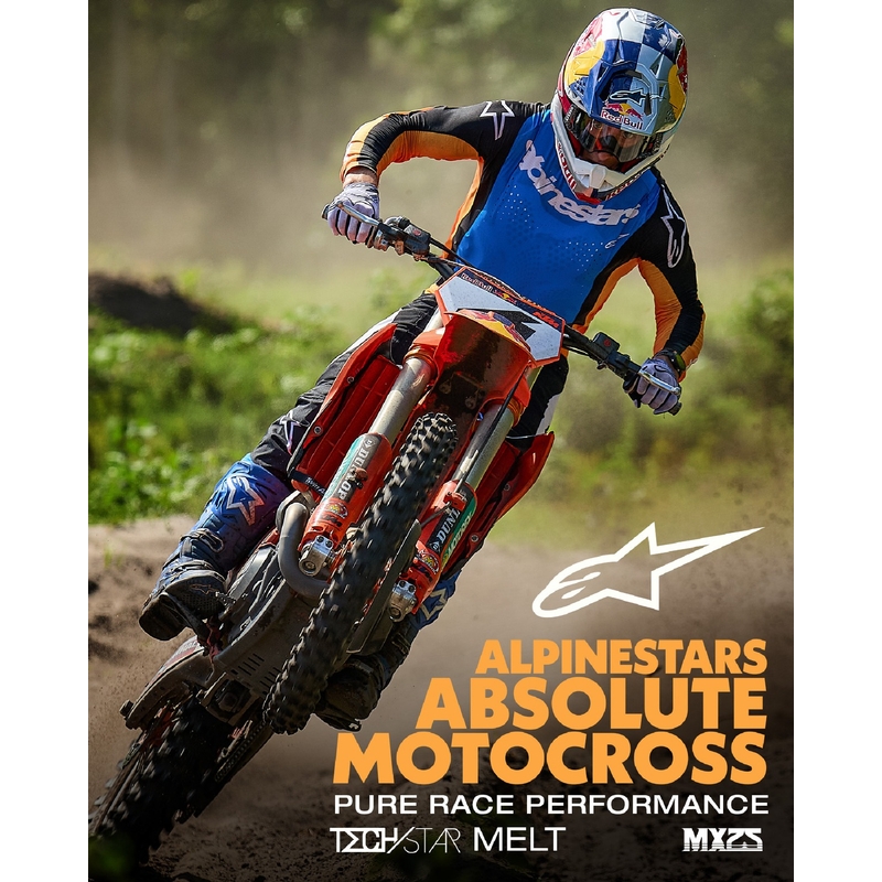 Alpinestars Techstar Melt motocross nadrág narancssárga-kék