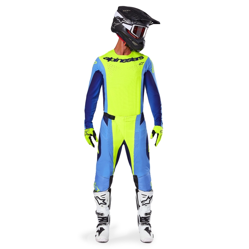 Alpinestars Techstar Melt motocross nadrág fluo sárga-kék